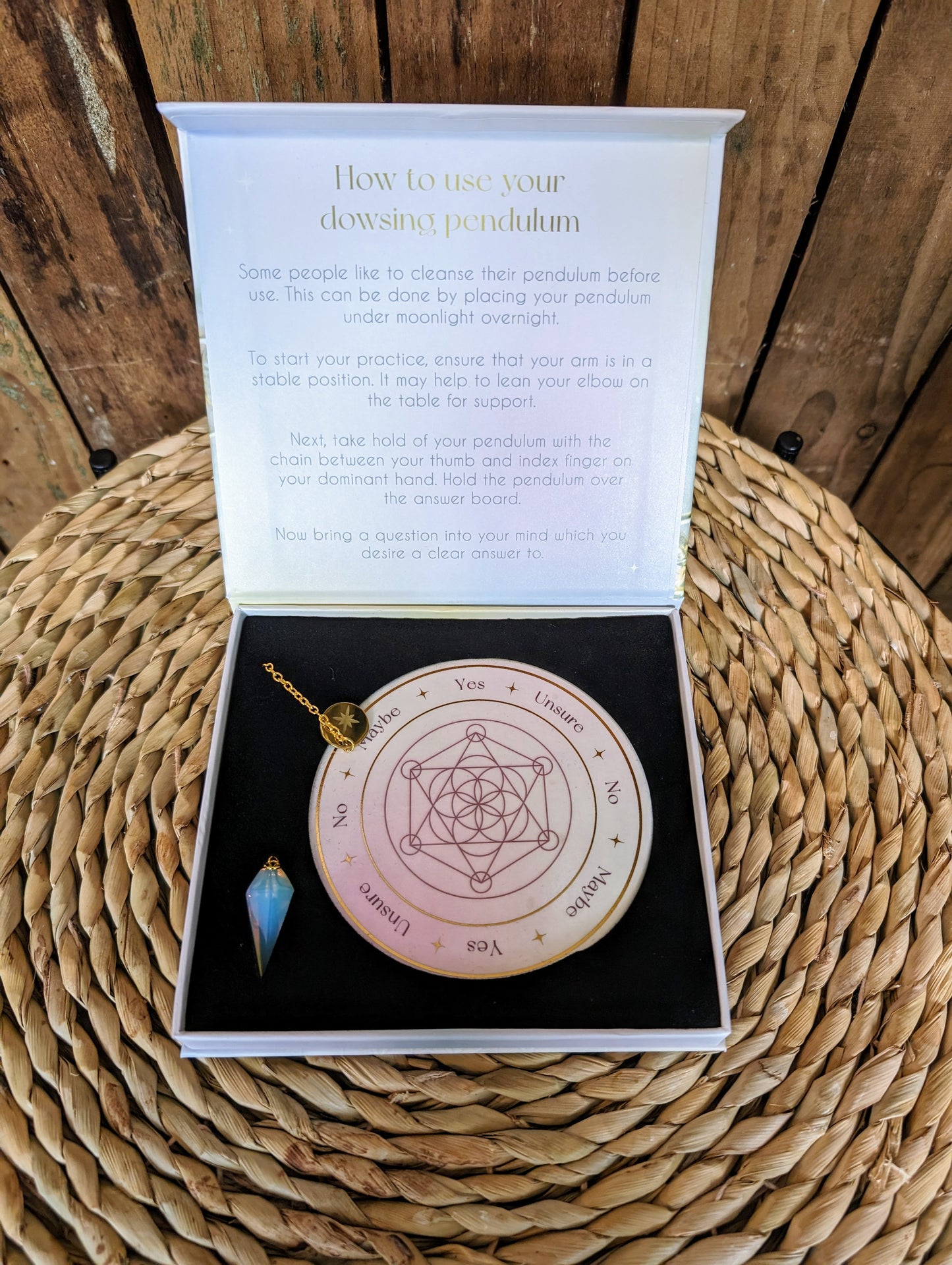 Opalite Pendulum Divination Kit