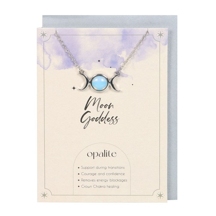 Opalite Triple Moon Necklace