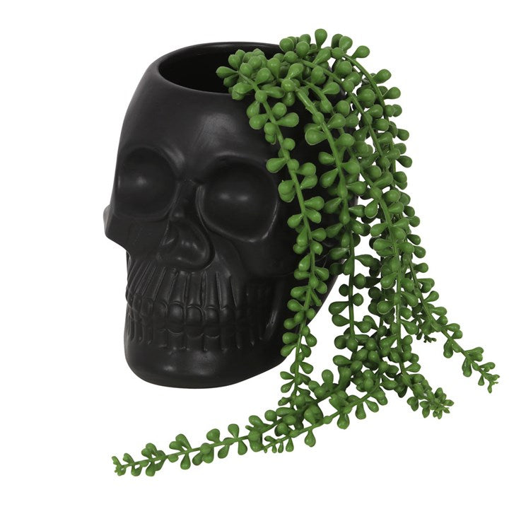 Black Skull Plant Pot - Large