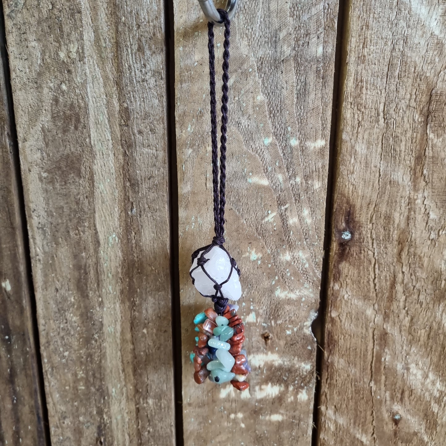 Rose Quartz Crystal Chakra Hanger