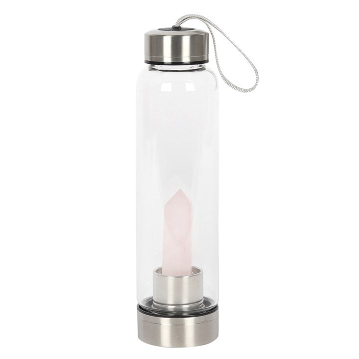 Rose Quartz Purifying Glass Water Bottle